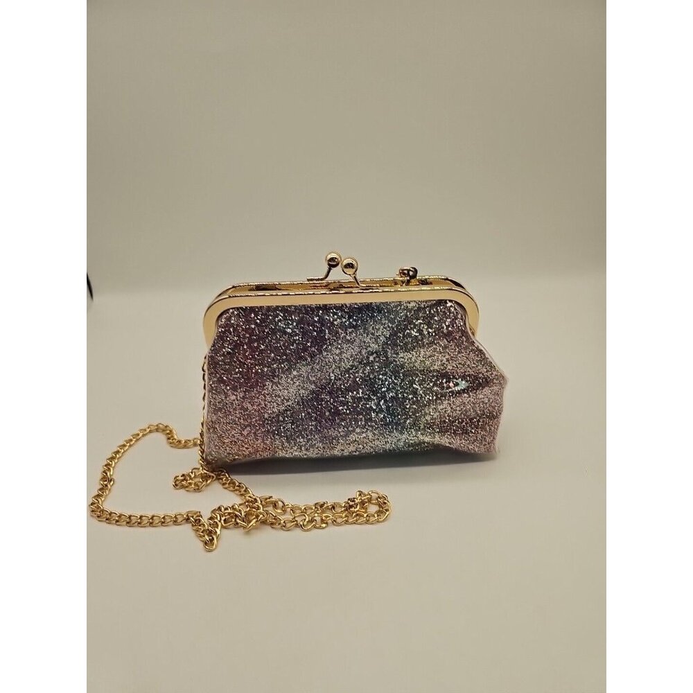 Olivia Miller Rainbow Glitter Crossbody Clutch Bag